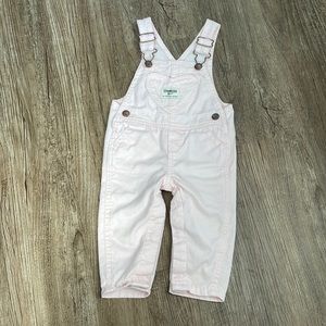 OshKosh B’Gosh Baby Girl Pink Heart Pocket Overalls Size 9M